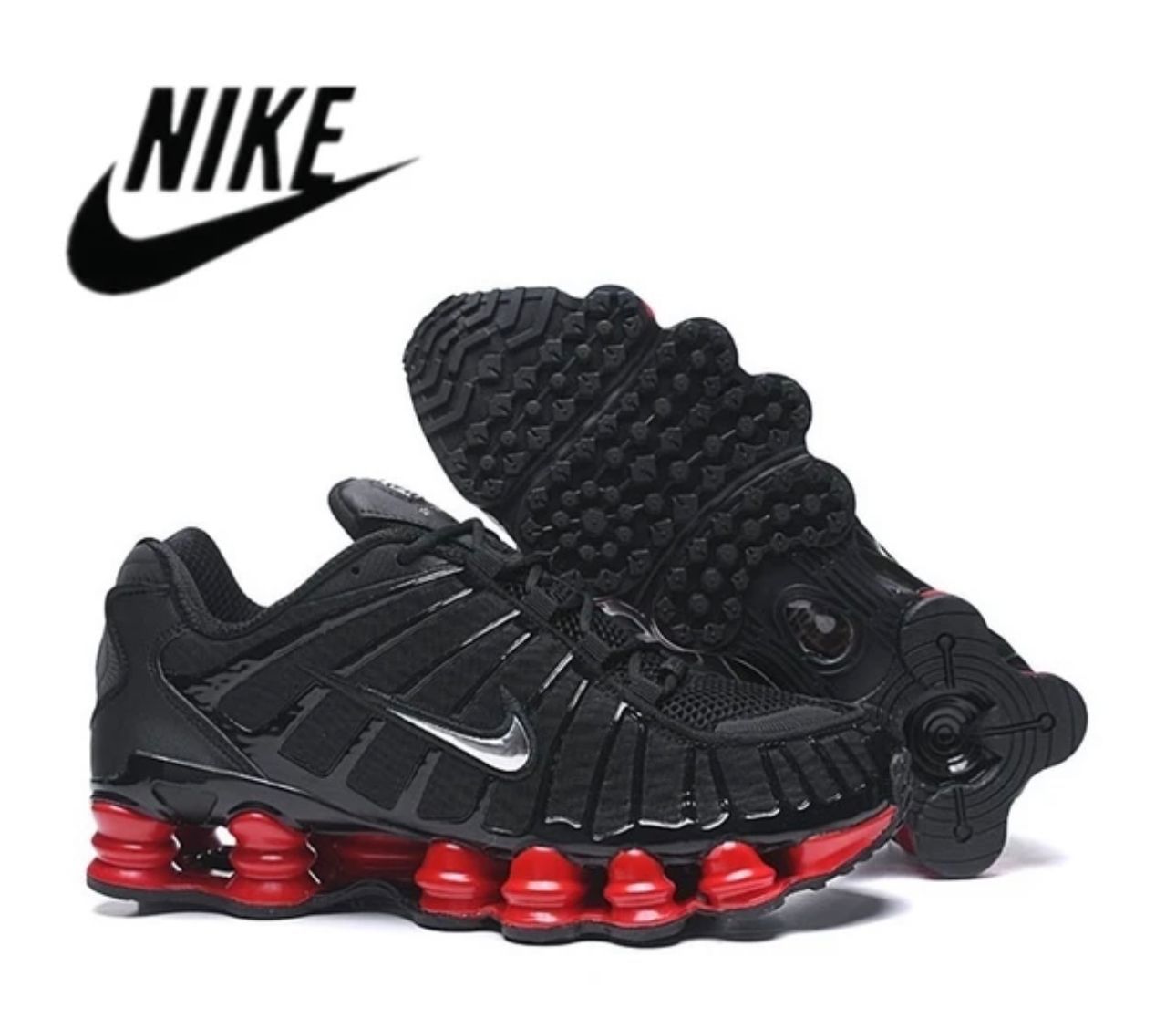 Nike shox negras y deals rojas